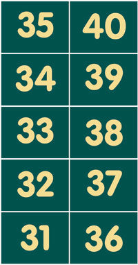 Pitch numbers 31 - 40