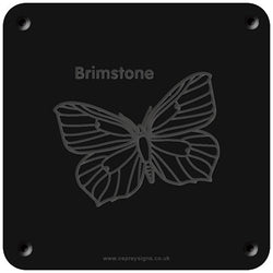 'Brimstone butterfly' rubbing plaque
