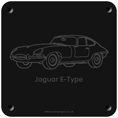 'Jaguar E-Type' rubbing plaque