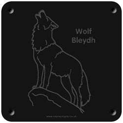 'Cornish Wolf' rubbing plaque