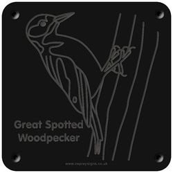 'Great spotted woodpecker' rubbing plaque