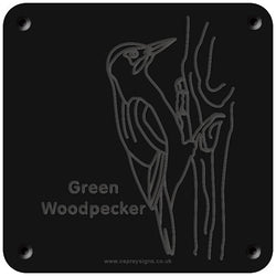 'Green woodpecker' rubbing plaque