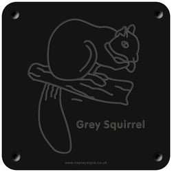 'Grey squirrel' rubbing plaque