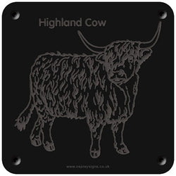 'Highland cow' rubbing plaque