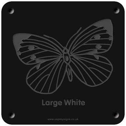 'Large white butterfly' rubbing plaque