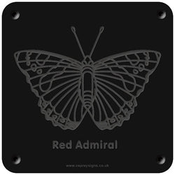 'Red admiral' rubbing plaque