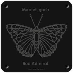 Welsh 'Red admiral' rubbing plaque