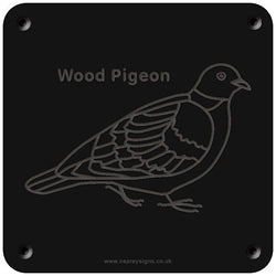 'Wood pigeon' rubbing plaque
