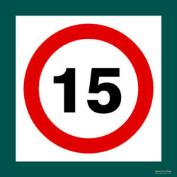 '15 mph' sign