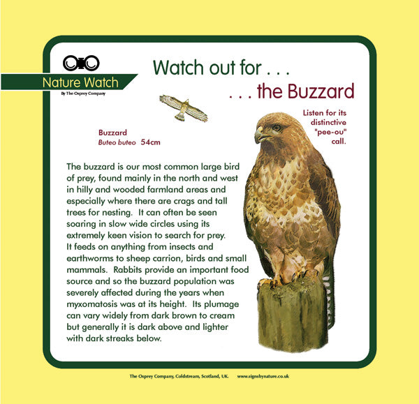 'Buzzard' Nature Watch Panel – Osprey Signs