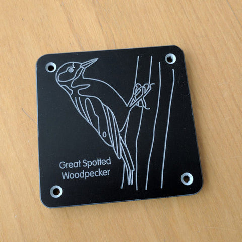 'Great spotted woodpecker' rubbing plaque