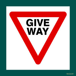 'Give way' symbol sign