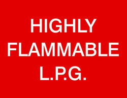 'Highly flammable LPG' sign