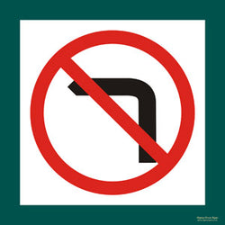 'No left turn' symbol sign