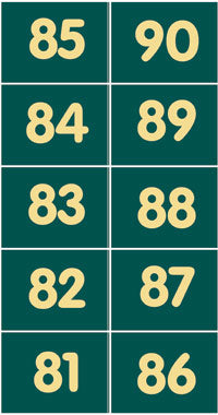 Pitch numbers 81 - 90