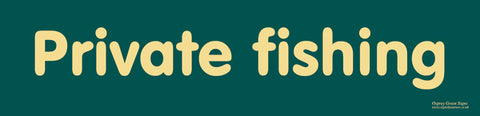 'Private fishing' sign