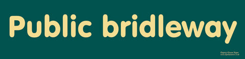 'Public bridleway' sign