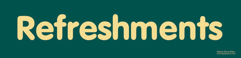 'Refreshments' sign