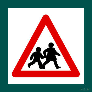 'Slow children' symbol sign
