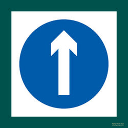 'Straight on' symbol sign