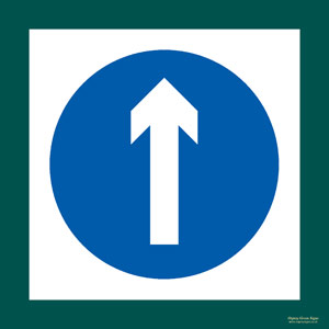 'Straight on' symbol sign