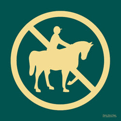 'No horse riding' symbol sign