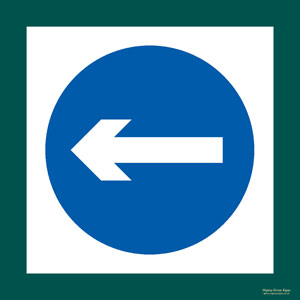'Turn left' symbol sign