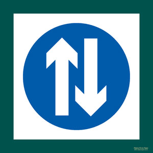 Two Pathways Sign 'Two way traffic' symbol sign – Osprey Signs