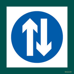 'Two way traffic' symbol sign